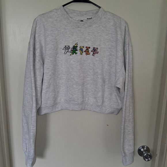 Tops - Grateful Dead Dancing Embroidered Bears Cropped Sweatshirt XL Loungewear Errands